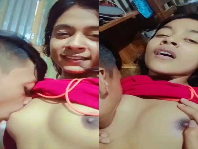 Beautiful horny girl virgin boob sucking by Bf