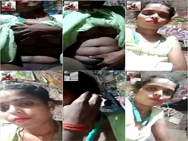 Village girl showing to lover on video call