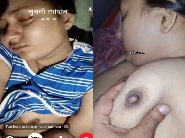 Bengali sleeping wife boob press and doggy fucking