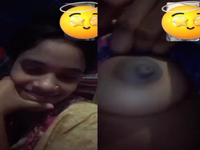 Lonely village girl boob show to lover viral call