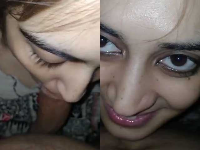 Booby Pakistani girl eating cum of BF