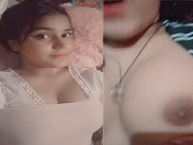 Cute big boobs GF boob show selfie video for lover