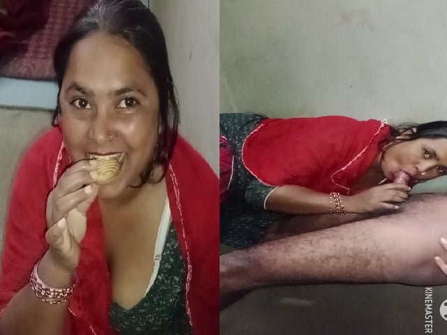 Chubby bhabhi sex blowjob and cum biscuit eating
