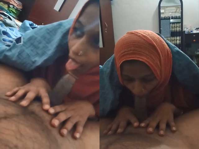 Bangladeshi maid giving awesome blowjob to owner