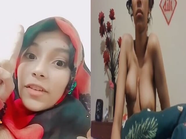 Young hijabi GF topless viral WhatsApp boobs show