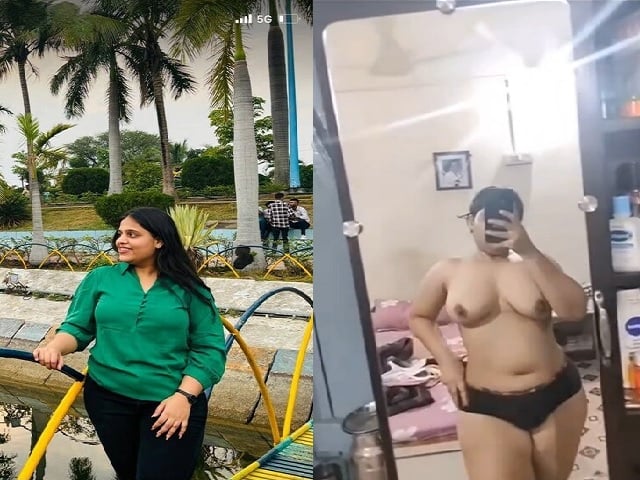 Busty MILF nude before mirror leaked FSI nude