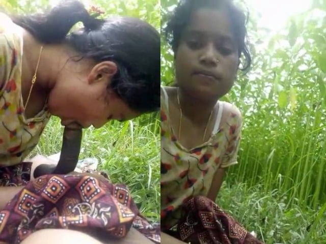 Dehati Gf sucking dick outdoor video scandal