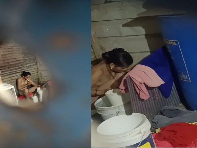 Village bhabhi bathing full nude hidden cam