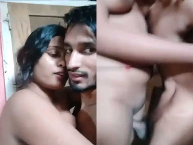 Fucking tight pussy of GF in standing position