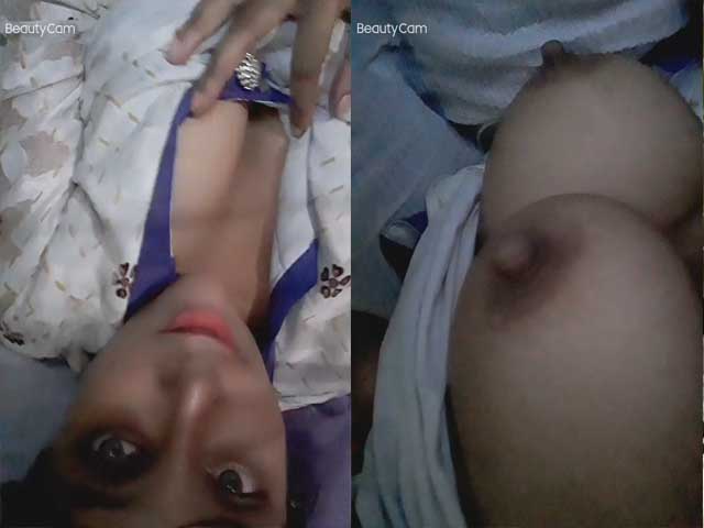 Girl showing her cute fleshy boobs