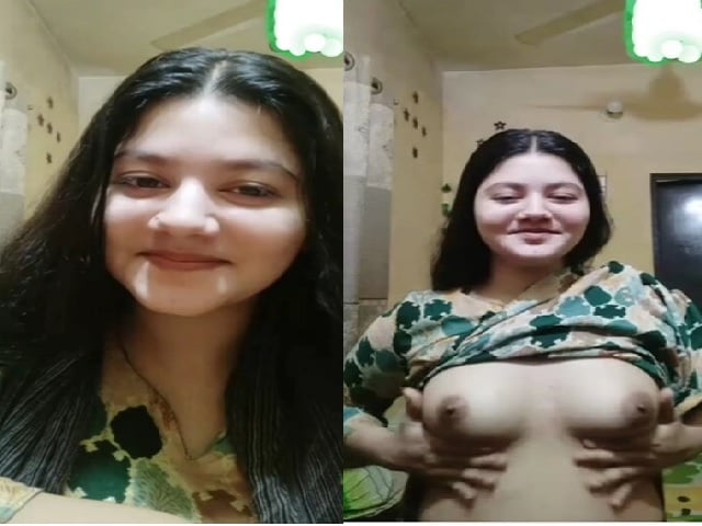 Smiling chubby Indian girl nude boobs paid live show