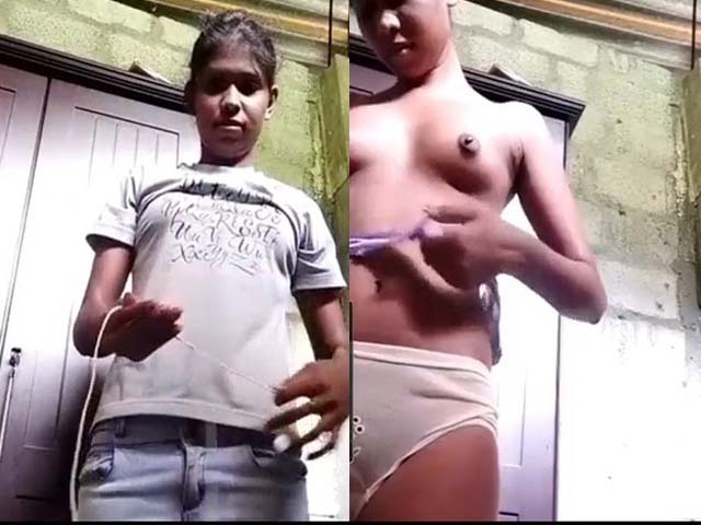 Cute Lankan girl shows her small boobs