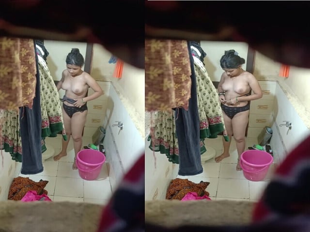 Desi girl removing cloths in bathroom viral MMS