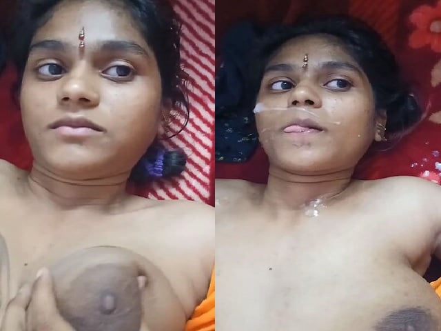 Cute eyes bhabhi Desi blowjob and cum facial