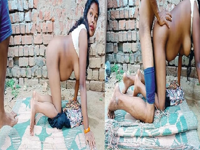 Village slut big boobs shown in outdoor doggy fuck