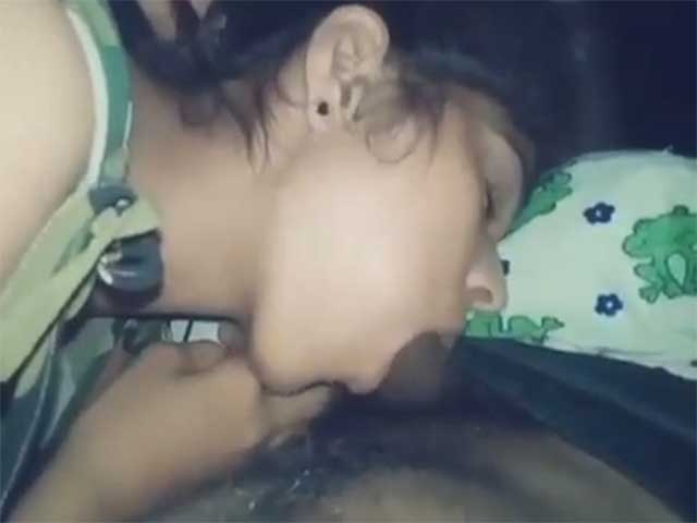 Horny Indian GF giving blowjob to BF