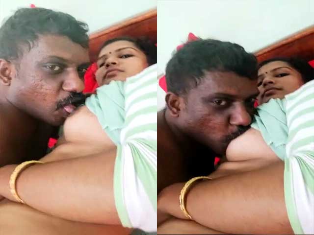 Sucking boobs of cheating wife on cam