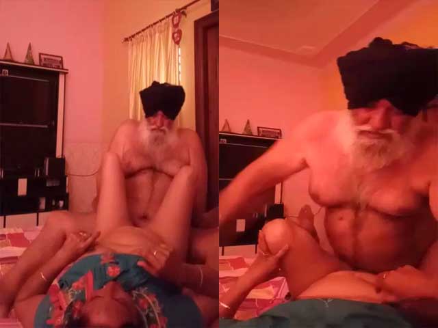 Aged Punjabi uncle tries to fuck his maid