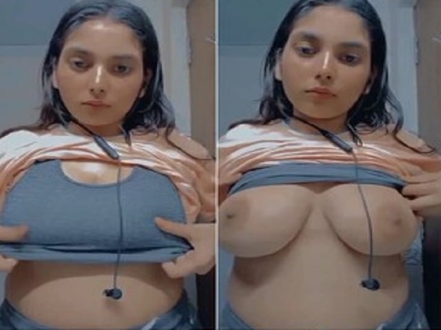 First time topless big boobs showing to lover