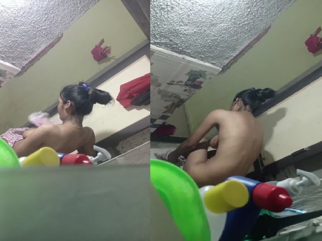 Sister taking bath in hidden cam viral MMS