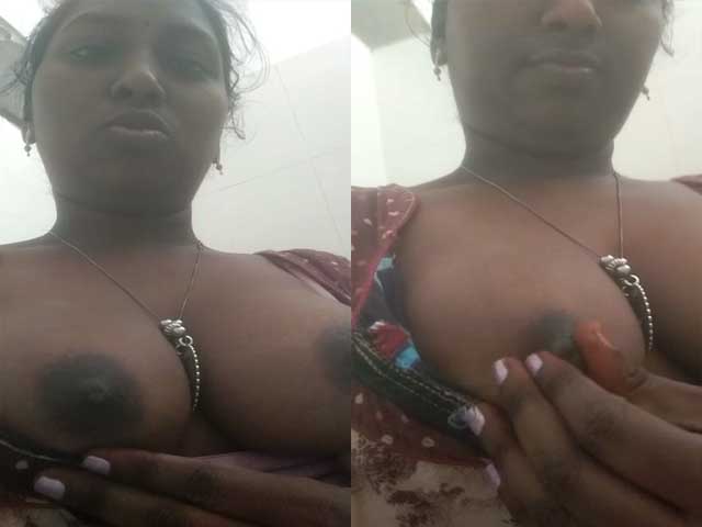 South Indian wife pinching her nipples on cam