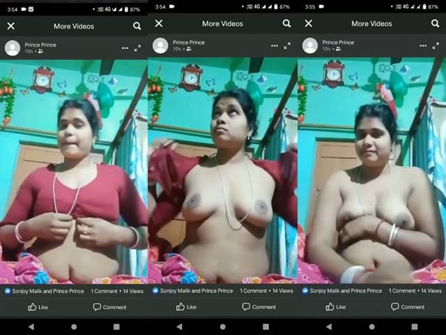Desi Bhabhi shows her cute soft boobs